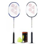 YONEX Zr 100 Light Combo (Pack of 2 Racquets & Free Shuttlecock)