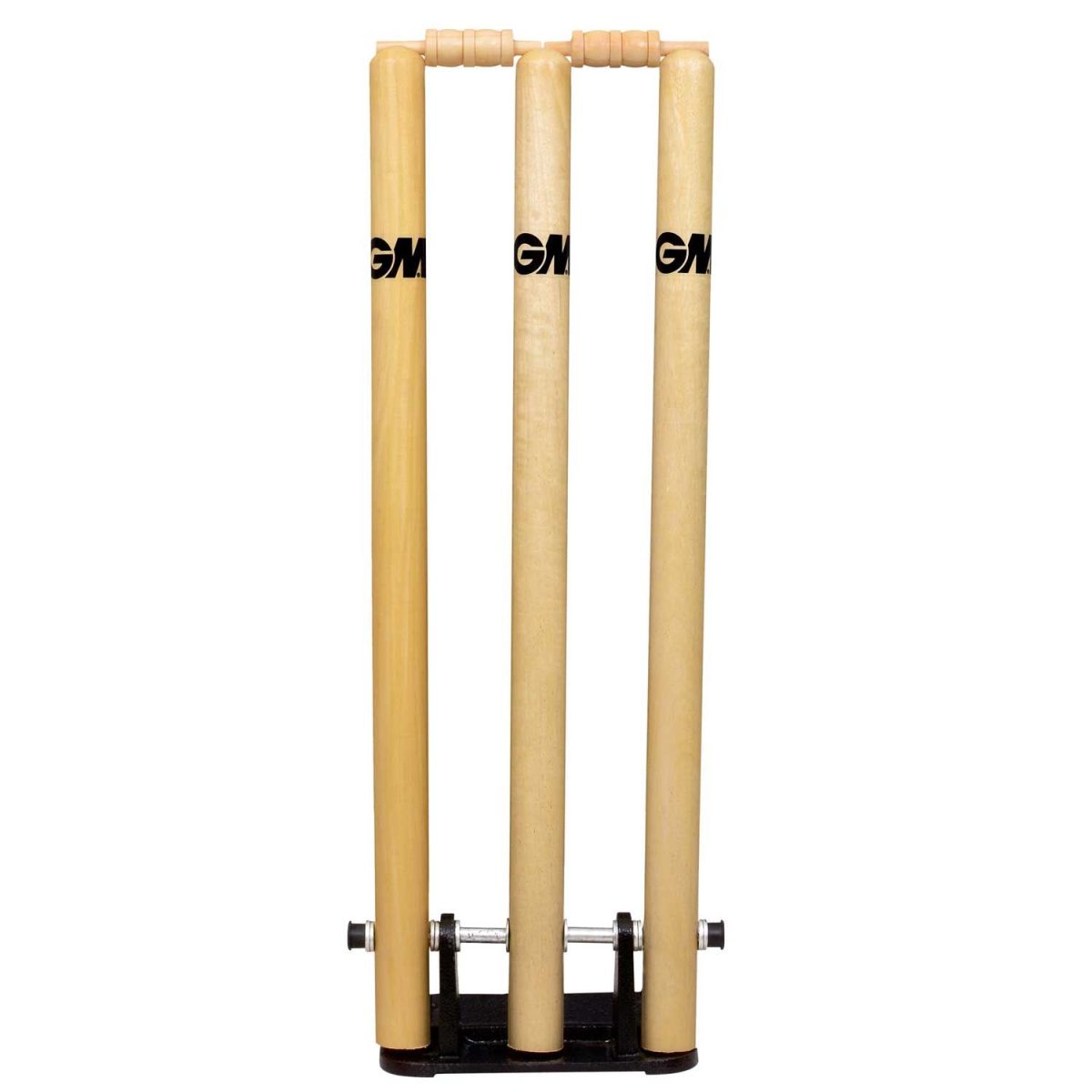 GM Spring Cricket Stumps Set of 3 Stumps & 2 Bails (With Iron Base)